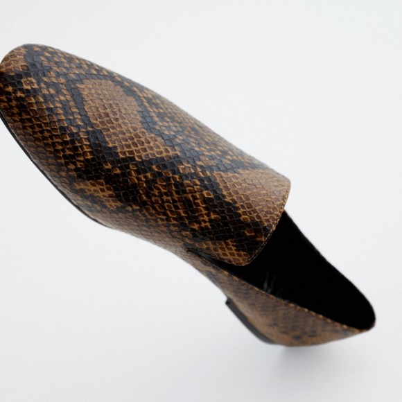 Zara Snake Low Heel Loafers NWT - Picture 4 of 8
